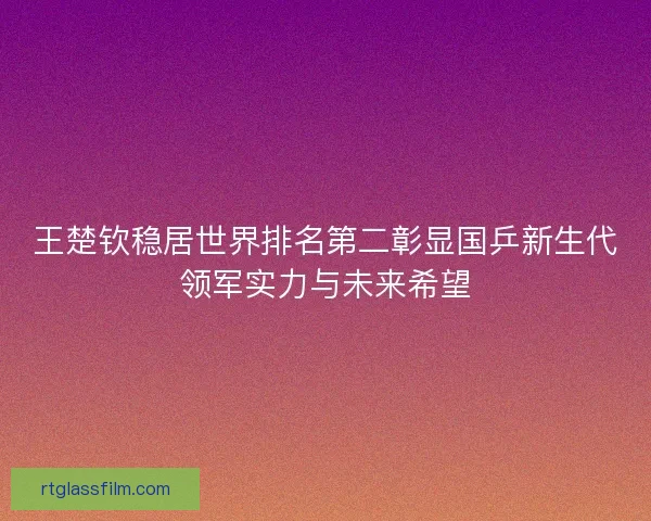 王楚钦稳居世界排名第二彰显国乒新生代领军实力与未来希望